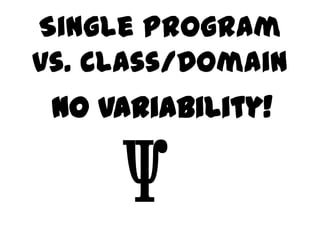 Single Program
vs. Class/Domain
 No Variability!

     Ѱ
 