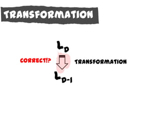 Transformation

              LD
  Correct!?          Transformation

              LD-1
 