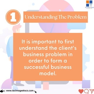 Understanding The Problem
It is important to first
understand the client's
business problem in
order to form a
successful business
model.
www.technogeekscs.com
 
