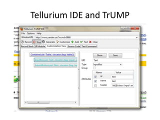 Tellurium IDE and TrUMP
 