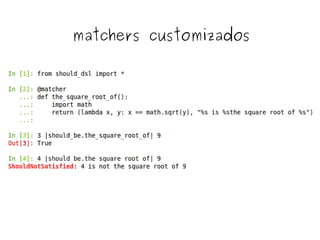 matchers customizados
 