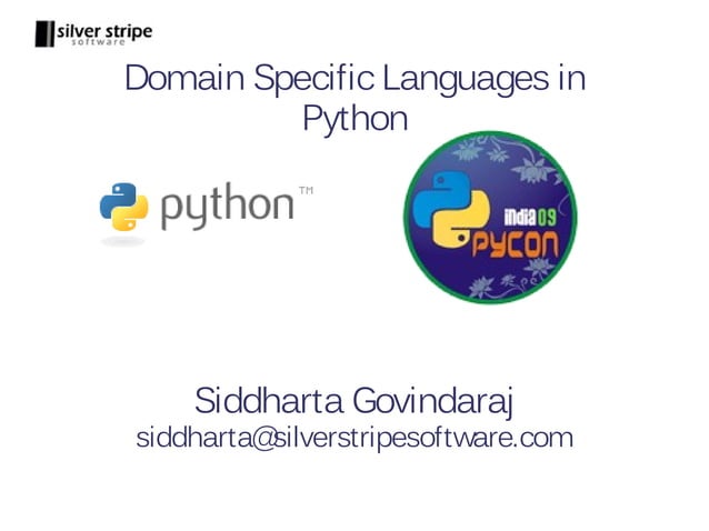 Creating Domain Specific Languages in Python | PPT