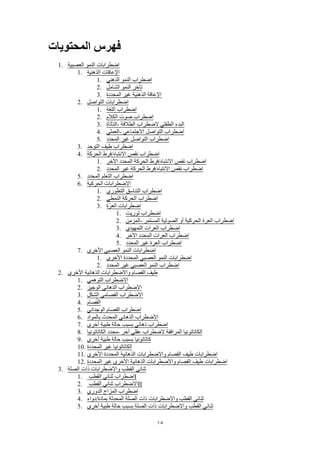 15
‫المحتويات‬ ‫فهرس‬
1. ‫العصبية‬ ‫النمو‬ ‫اضطرابات‬
1. ‫الذهنية‬ ‫اإلعاقات‬
1. ‫الذهني‬ ‫النمو‬ ‫اضطراب‬
2. ‫الشامل‬ ‫النمو‬ ‫تأخر‬
3. ‫المحددة‬ ‫غير‬ ‫الذهنية‬ ‫اإلعاقة‬
2. ‫التواصل‬ ‫اضطرابات‬
1. ‫اللغة‬ ‫اضطراب‬
2. ‫الكالم‬ ‫صوت‬ ‫اضطراب‬
3. ‫-التأتأة‬ ‫الطالقة‬ ‫الضطراب‬ ‫الطفلي‬ ‫البدء‬
4. ‫-العملي‬ ‫االجتماعي‬ ‫التواصل‬ ‫اضطراب‬
5. ‫المحدد‬ ‫غير‬ ‫التواصل‬ ‫اضطراب‬
3. ‫التوحد‬ ‫طيف‬ ‫اضطراب‬
4. ‫الحركة‬ ‫االنتباه/فرط‬ ‫نقص‬ ‫اضطراب‬
1. ‫اآلخر‬ ‫المحدد‬ ‫الحركة‬ ‫االنتباه/فرط‬ ‫نقص‬ ‫اضطراب‬
2. ‫المحدد‬ ‫غير‬ ‫الحركة‬ ‫االنتباه/فرط‬ ‫نقص‬ ‫اضطراب‬
5. ‫المحدد‬ ‫التعلم‬ ‫اضطراب‬
6. ‫الحركية‬ ‫االضطرابات‬
1. ‫التطوري‬ ‫التناسق‬ ‫اضطراب‬
2. ‫النمطي‬ ‫الحركة‬ ‫اضطراب‬
3. ‫العرّة‬ ‫اضطرابات‬
1. ‫توريت‬ ‫اضطراب‬
2. ‫-المزمن‬ ‫المستمر‬ ‫الصوتية‬ ‫أو‬ ‫الحركية‬ ‫العرة‬ ‫اضطراب‬
3. ‫التمهيدي‬ ‫العرات‬ ‫اضطراب‬
4. ‫اآلخر‬ ‫المحدد‬ ‫العرات‬ ‫اضطراب‬
5. ‫المحدد‬ ‫غير‬ ‫العرة‬ ‫اضطراب‬
7. ‫األخرى‬ ‫العصبي‬ ‫النمو‬ ‫اضطرابات‬
1. ‫األخرى‬ ‫المحددة‬ ‫العصبي‬ ‫النمو‬ ‫اضطرابات‬
2. ‫المحدد‬ ‫غير‬ ‫العصبي‬ ‫النمو‬ ‫اضطراب‬
2. ‫األخرى‬ ‫الذهانية‬ ‫واالضطرابات‬ ‫الفصام‬ ‫طيف‬
1. ‫التوهمي‬ ‫االضطراب‬
2. ‫الوجيز‬ ‫الذهاني‬ ‫االضطراب‬
3. ‫الشكل‬ ‫الفصامي‬ ‫االضطراب‬
4. ‫صام‬ُ‫ف‬‫ال‬
5. ‫الوجداني‬ ‫الفصام‬ ‫اضطراب‬
6. ‫بالمواد‬ ‫المحدث‬ ‫الذهاني‬ ‫االضطراب‬
7. ‫أخرى‬ ‫طبية‬ ‫حالة‬ ‫بسبب‬ ‫ذهاني‬ ‫اضطراب‬
8. ‫الكاتاتونيا‬ ‫-محدد‬ ‫آخر‬ ‫عقلي‬ ‫الضطراب‬ ‫المرافقة‬ ‫الكاتاتونيا‬
9. ‫أخرى‬ ‫طبية‬ ‫حالة‬ ‫بسبب‬ ‫كاتاتونيا‬
10. ‫المحددة‬ ‫غير‬ ‫الكاتاتونيا‬
11. ‫األخرى‬ ‫المحددة‬ ‫الذهانية‬ ‫واالضطرابات‬ ‫الفصام‬ ‫طيف‬ ‫اضطرابات‬
12. ‫المحددة‬ ‫غير‬ ‫األخرى‬ ‫الذهانية‬ ‫واالضطرابات‬ ‫الفصام‬ ‫طيف‬ ‫اضطرابات‬
3. ‫الصلة‬ ‫ذات‬ ‫واالضطرابات‬ ‫القطب‬ ‫ثنائي‬
1. ‫القطب‬ ‫ثنائي‬ ‫اضطراب‬I
2. ‫القطب‬ ‫ثنائي‬ ‫االضطراب‬II
3. ‫الدوري‬ ‫المزاج‬ ‫اضطراب‬
4. ‫بمادة/دواء‬ ‫المحدثة‬ ‫الصلة‬ ‫ذات‬ ‫واالضطرابات‬ ‫القطب‬ ‫ثنائي‬
5. ‫أخرى‬ ‫طبية‬ ‫حالة‬ ‫بسبب‬ ‫الصلة‬ ‫ذات‬ ‫واالضطرابات‬ ‫القطب‬ ‫ثنائي‬
 