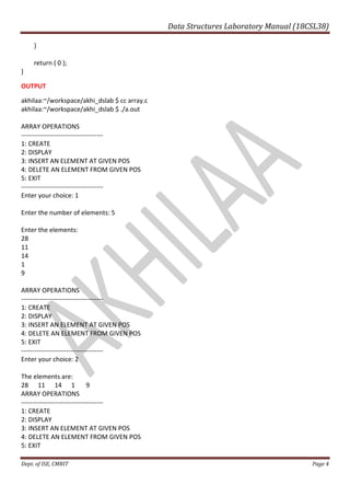 VTU DSA Lab Manual | PDF