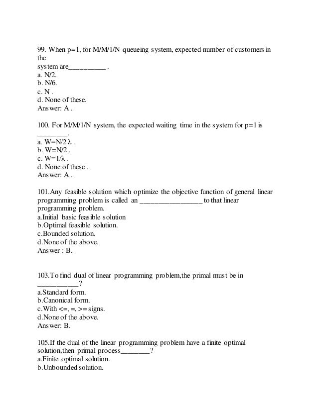 ds mcq canonical form linear programming