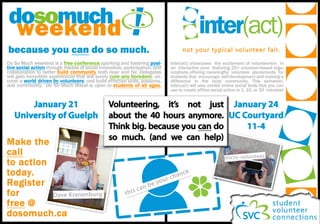 Newspaper ad for Student Volunteer Connections