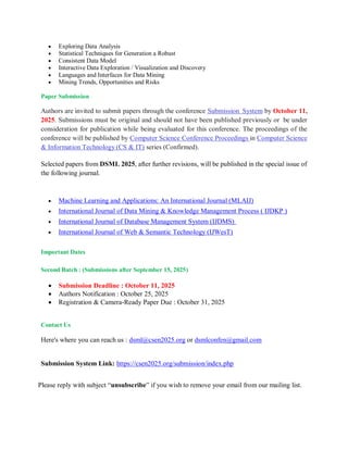 6th International Conference on Data Science and Machine Learning (DSML ...