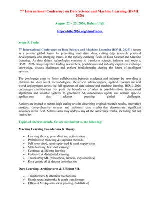 7th International Conference on Data Science and Machine Learning (DSML ...