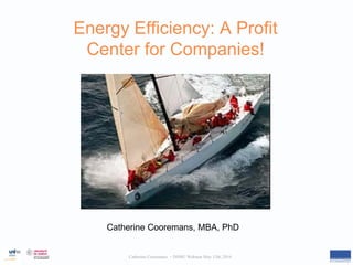 Catherine Cooremans − DSMU Webinar May 12th, 2016
Energy Efficiency: A Profit
Center for Companies!
Catherine Cooremans, MBA, PhD
 