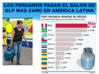 LOS PERUANOS PAGAN EL BALÓN DE
GLP MAS CARO EN AMÉRICA LATINA
 