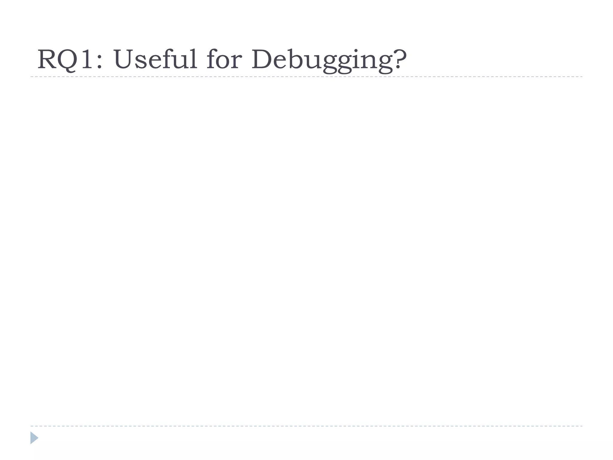RQ1: Useful for Debugging?
 