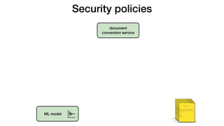Security policies
ML model
Dresden, 09.06.2020
To whom it may concern
Congratulations, you did the eﬀort of reading this s...