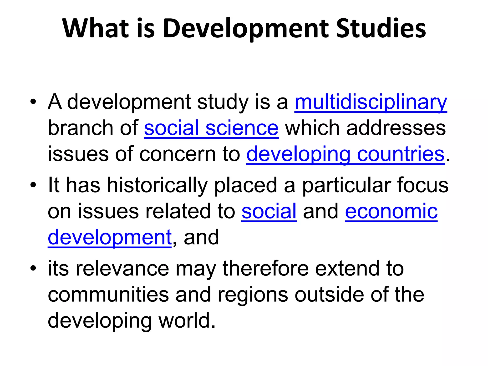Development study notes | PPT