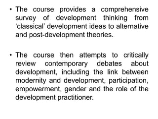 Development study notes | PPT