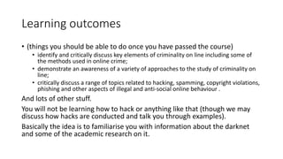 Dark Side of the Net Lecture 1 Introduction