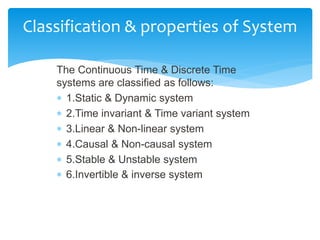 Signals and System | PPTX | Physics | Science