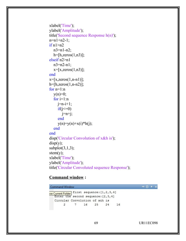 Digital Signal Processing Lab Manual ECE students