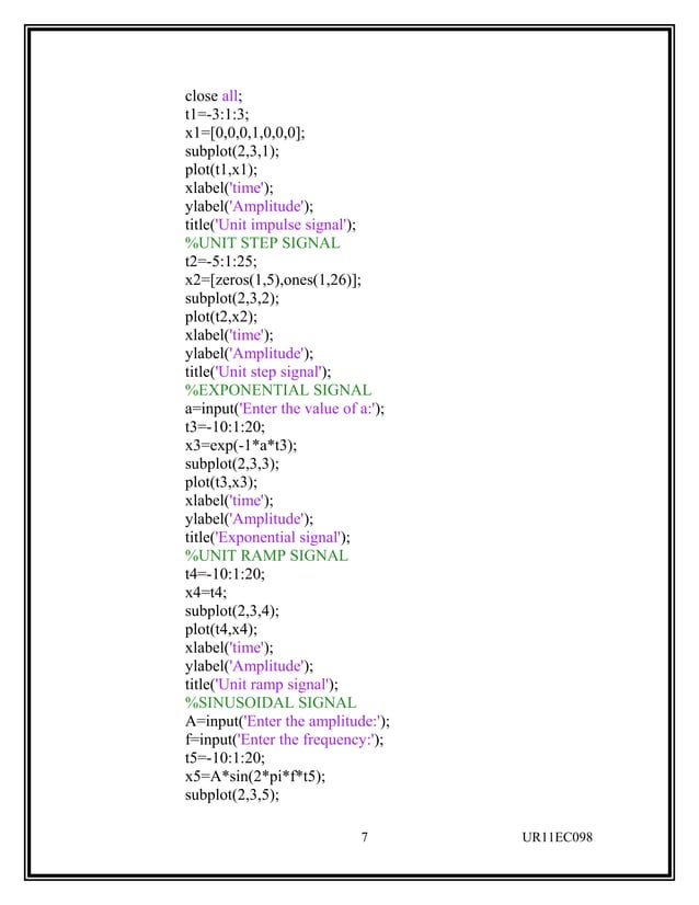 Digital Signal Processing Lab Manual ECE students