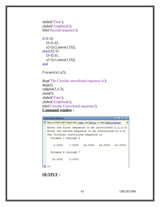 Digital Signal Processing Lab Manual ECE students