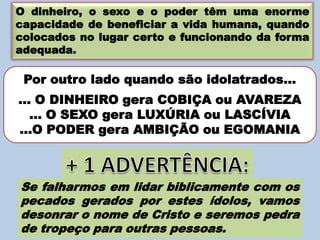 Uma breve retrospectiva: monges/puritanosDINHEIROA reação monástica  VOTO DE POBREZAOs monges desejavam renunciar aos bens materiais a fim de aprender o que significa desprendimento. A renúncia foi a forma escolhida para bradar um “não” aos valores deste mundo.Eles tinha razão?O sucesso de um homem hoje é medido pelo saldo bancário e pelas posses que adquiriu. 