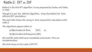 Decimation in Time - Fast Fourier Transform | PPTX