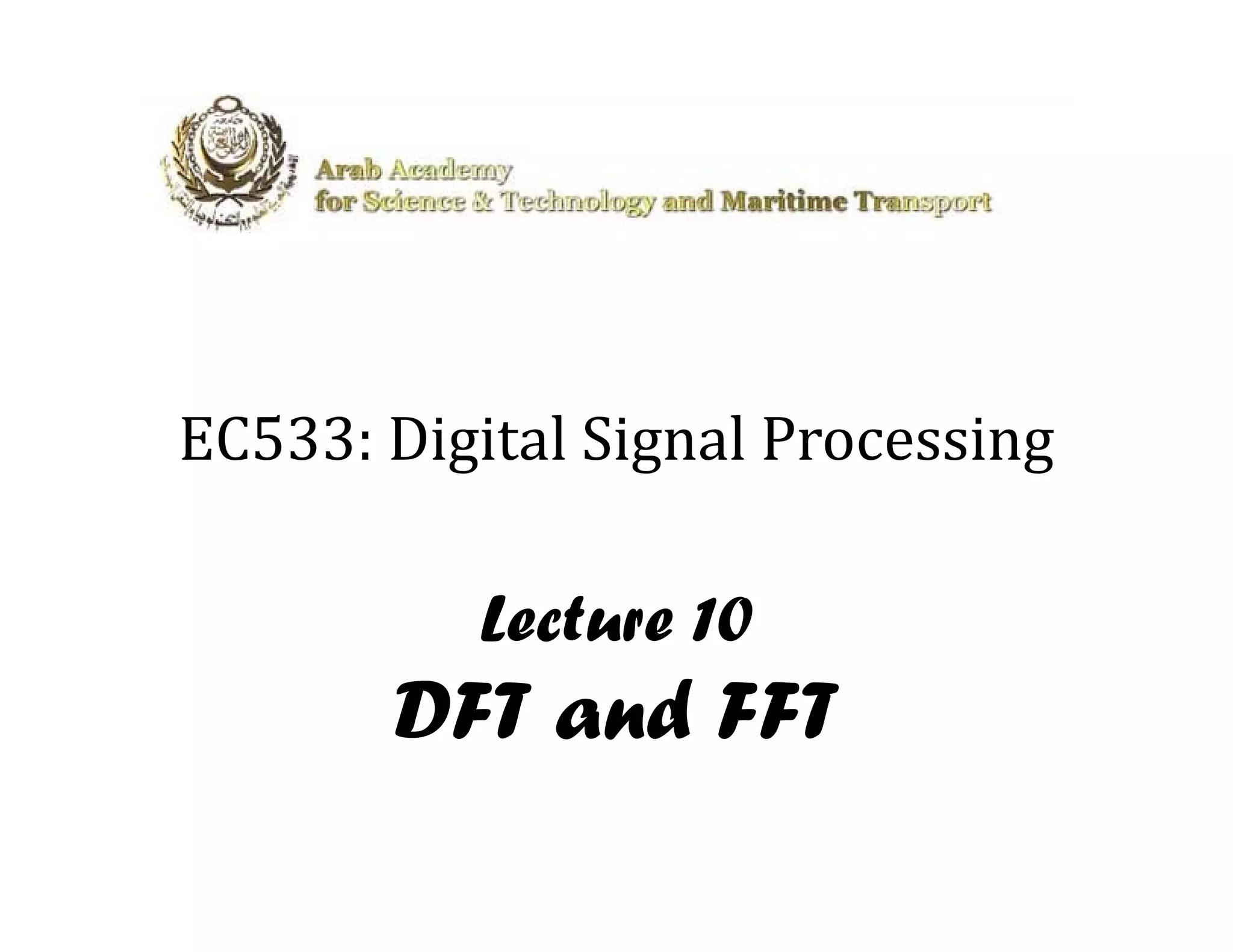 Dsp U Lec10 DFT And FFT | PDF