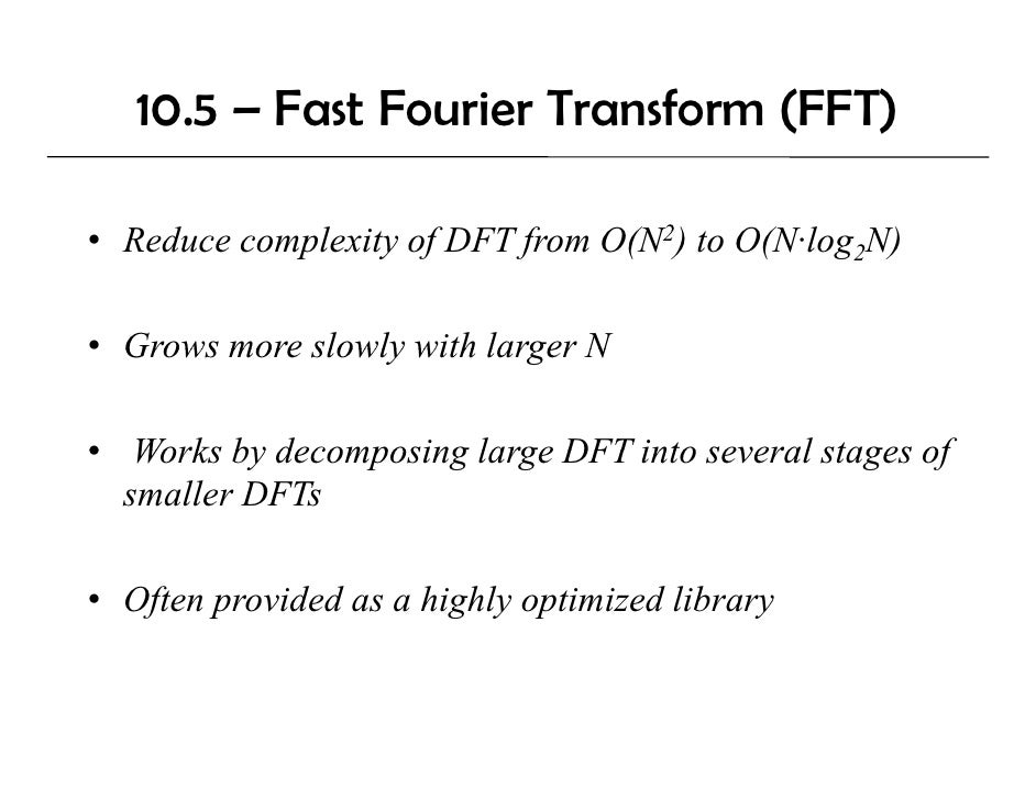 o(log2n) Lec10 Dsp DFT And U FFT