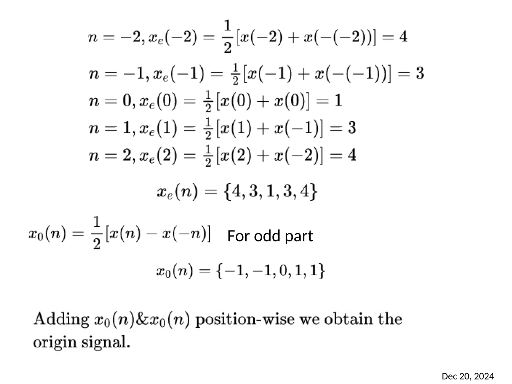 Dec 20, 2024 44 For odd part 
