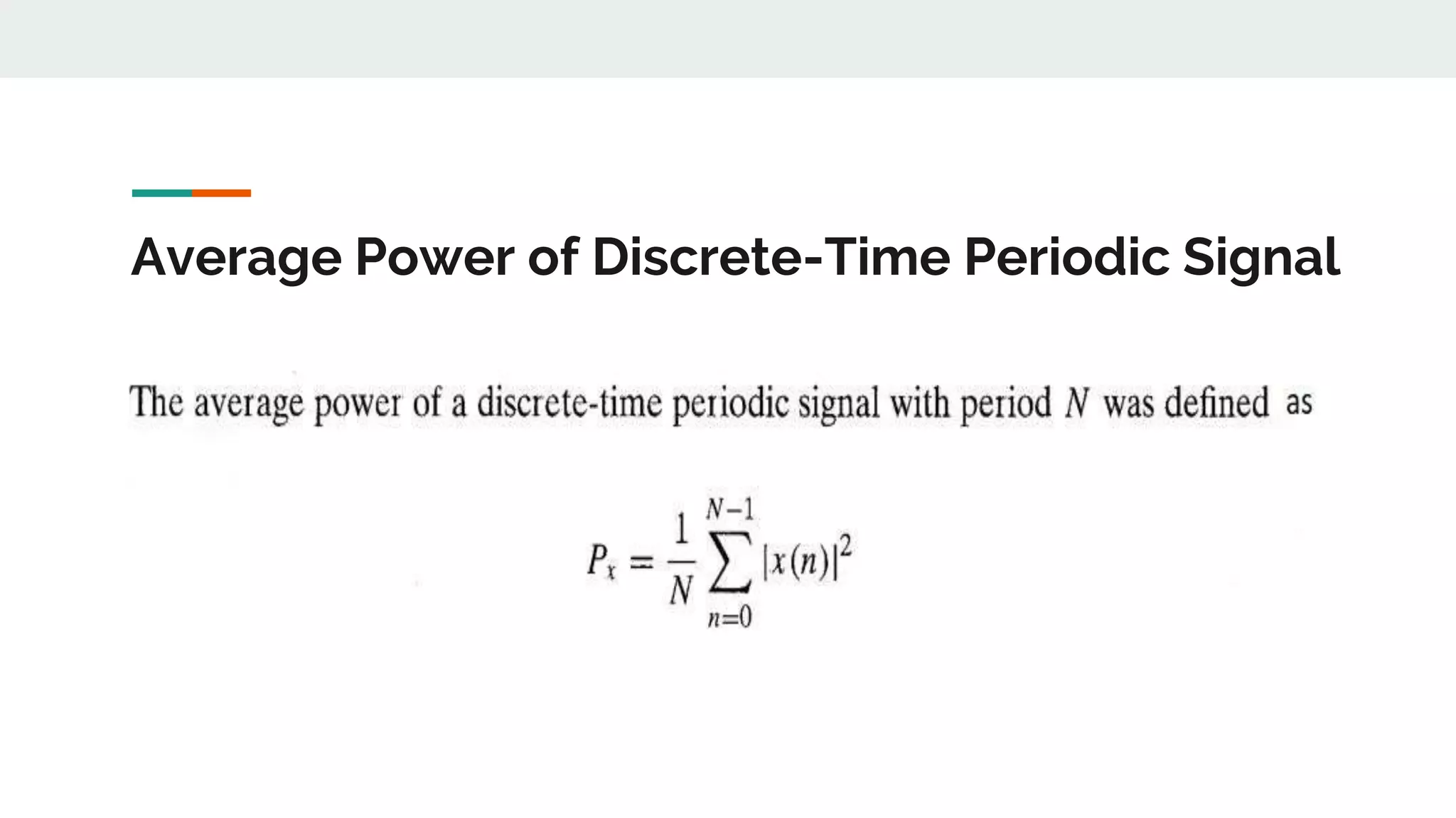 Average Power of Discrete-Time Periodic Signal
 
