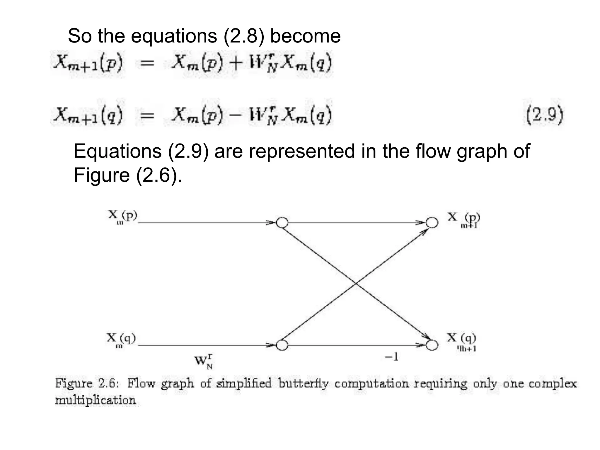 So the equations (2.8) become Equations (2.9) are represented in the flow graph of Figure (2.6). 
