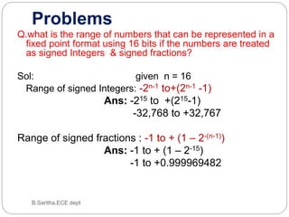 Number formats for signals and coefficients in DSP system | PPTX