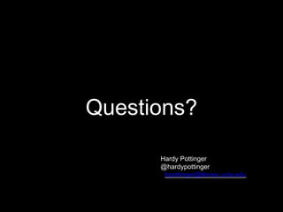 Questions?
Hardy Pottinger
@hardypottinger
hpottinger@library.ucla.edu
 