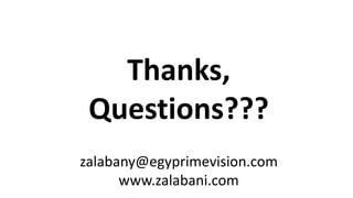 zalabany@egyprimevision.com
www.zalabani.com
Thanks,
Questions???
 
