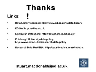 Edinburgh DataShare - DSpace for Data