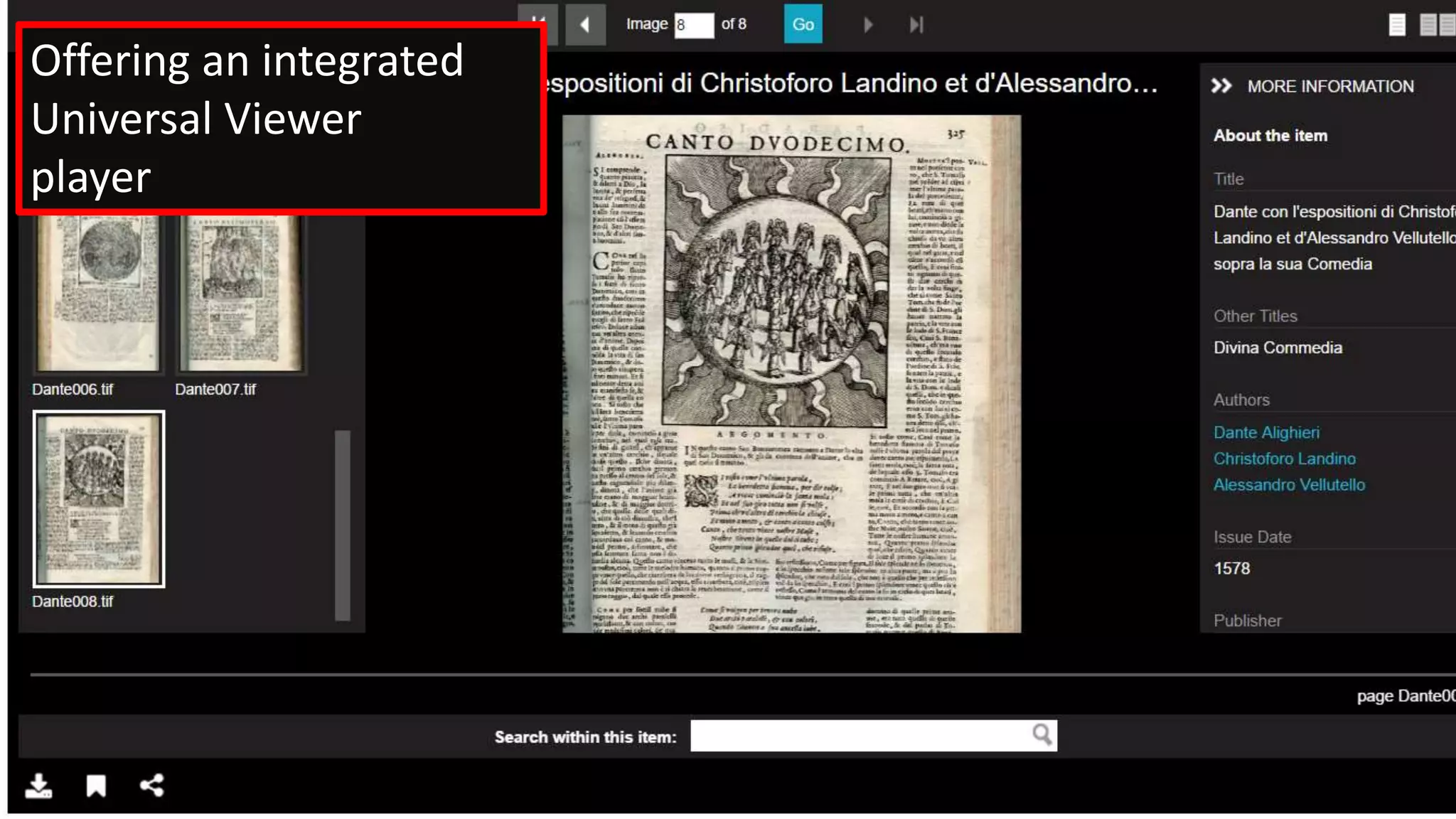 Offering an integrated
Universal Viewer
player
 