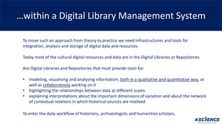 …within a Digital Library Management System
To move such an approach from theory to practice we need infrastructures and t...