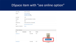 DSpace item with “see online option”
 