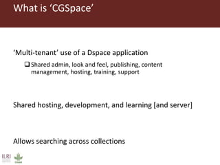 Using DSpace at ILRI