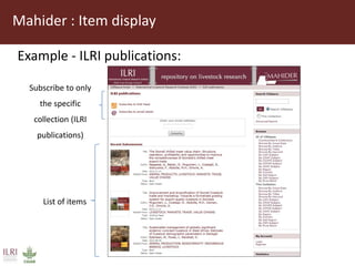 Using DSpace at ILRI
