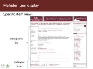 Using DSpace at ILRI