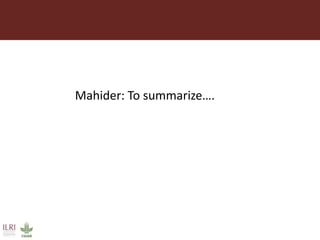 Using DSpace at ILRI