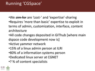 Using DSpace at ILRI