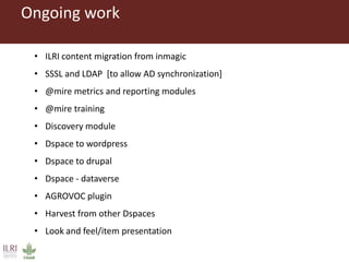 Using DSpace at ILRI