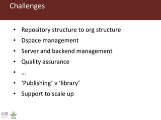 Using DSpace at ILRI