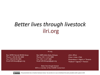 Using DSpace at ILRI