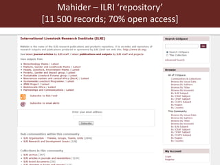 Using DSpace at ILRI