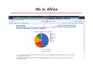 IRs in Africa
 