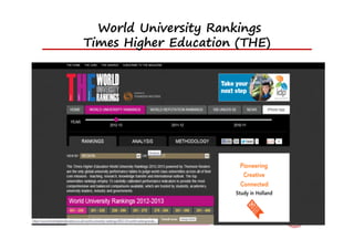 World University Rankings
Times Higher Education (THE)
 