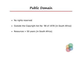 Public Domain


No rights reserved

Outside the Copyright Act No 98 of 1978 (in South Africa)

Resources > 50 years (in South Africa)
 