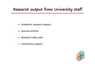 Research output from University staff



    Academic research papers

    Journal articles

    Research data sets

    Conference papers
 